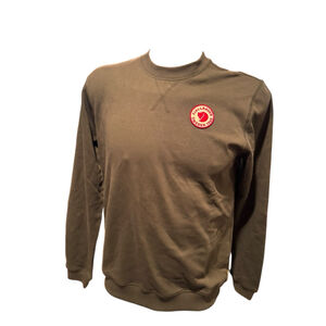 Men's Fjallraven Crewneck Sweater M Green with Red Logoh17